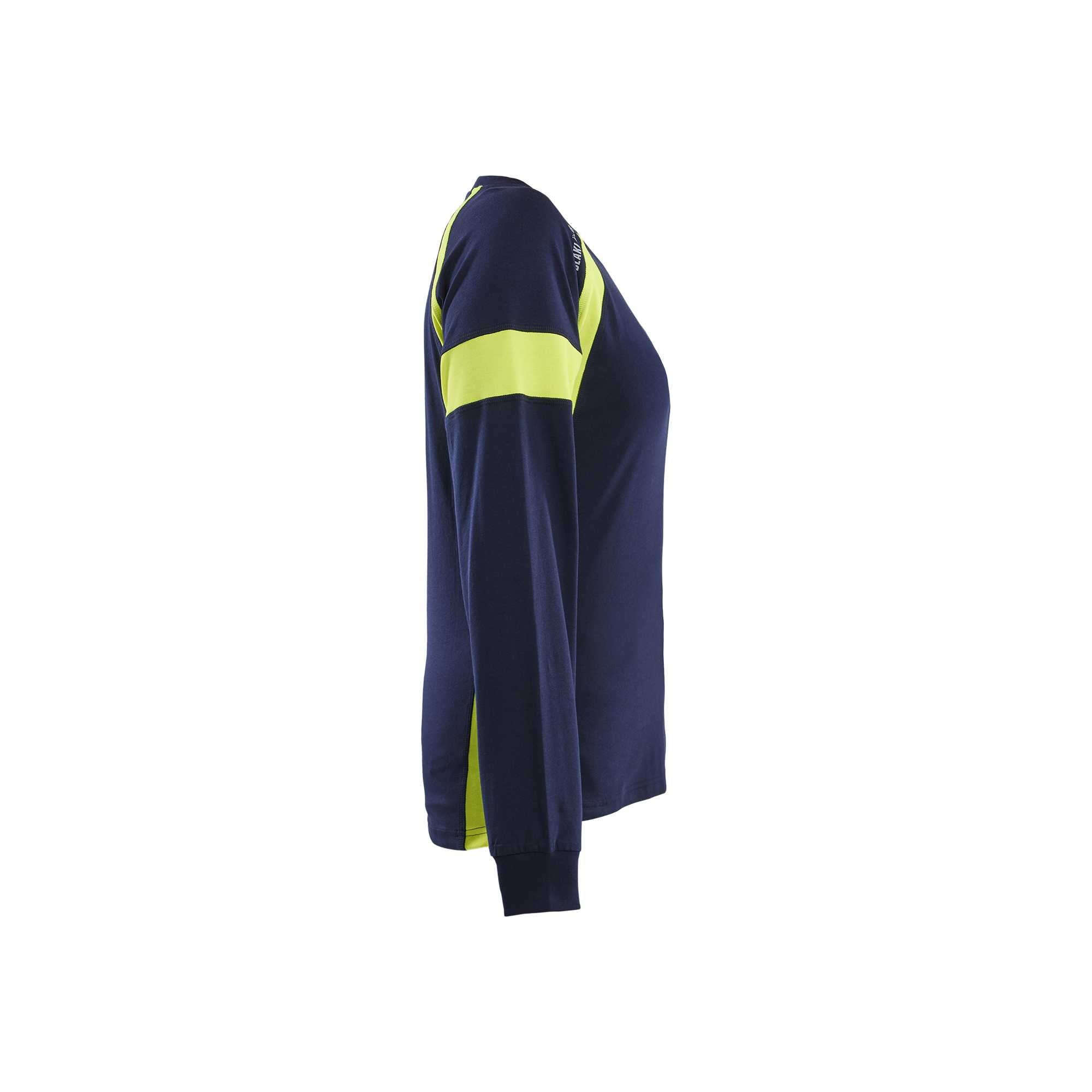 BLAKLADER 35211030 Women's Long Sleeved T shirt with Hi Vis Hi Vis Reflective Long Sleeve Work T-Shirt WOMEN - 100% Cotton